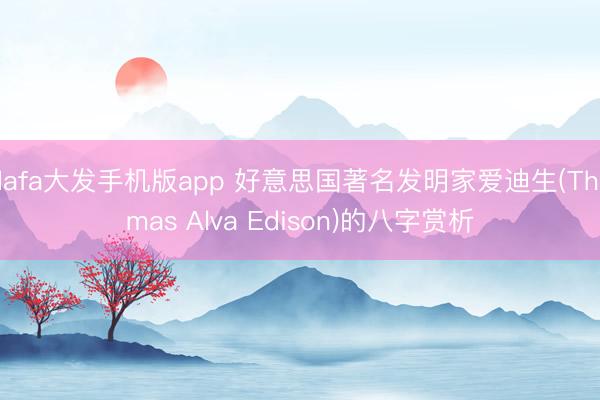 dafa大发手机版app 好意思国著名发明家爱迪生(Thomas Alva Edison)的八字赏析