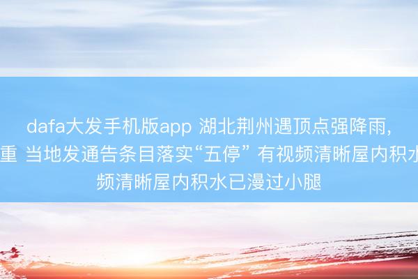 dafa大发手机版app 湖北荆州遇顶点强降雨， 城区积水严重 当地发通告条目落实“五停” 有视频清晰屋内积水已漫过小腿