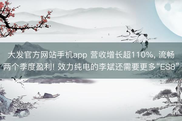 大发官方网站手机app 营收增长超110%， 流畅两个季度盈利! 效力纯电的李斌还需要更多“ES8”