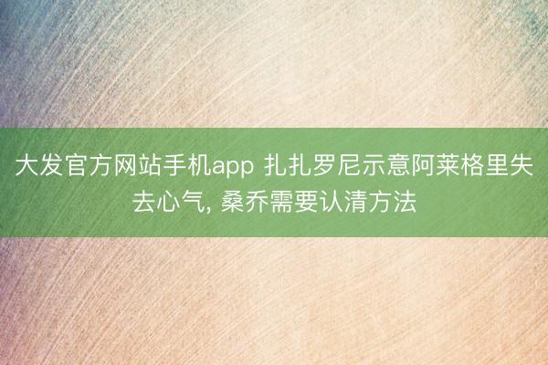 大发官方网站手机app 扎扎罗尼示意阿莱格里失去