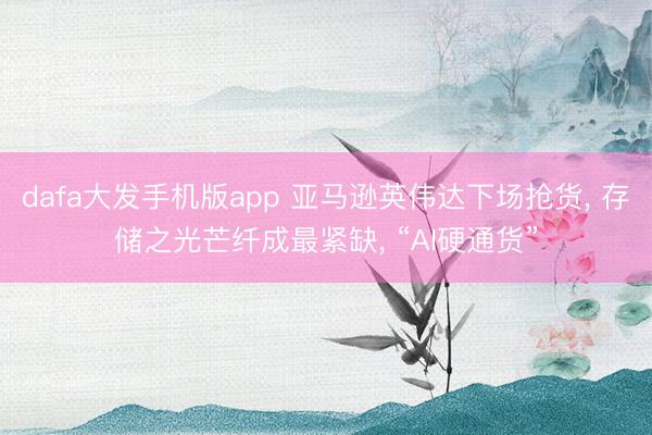 dafa大发手机版app 亚马逊英伟达下场抢货, 存储之光芒纤成最紧缺, “AI硬通货”
